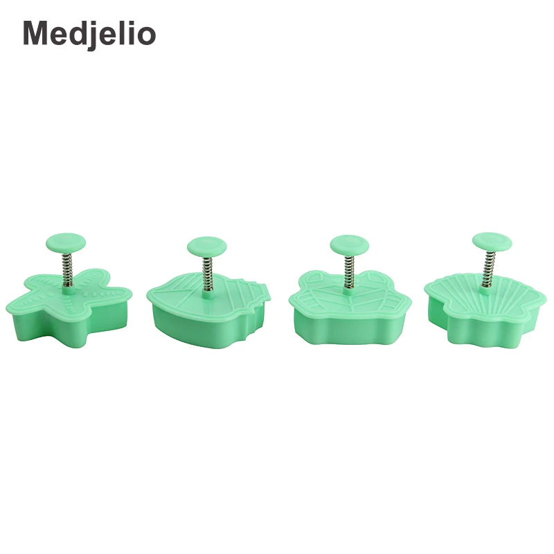 Medjelio 4 шт./компл. океан тема силиконовые формы для печенья 3D оболочки краба звезды раковины бисквитный торт Mold DIY выпечки Инструменты