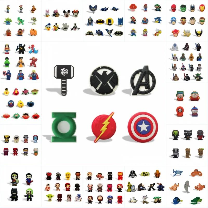 

100pcs Mickey Avenger Mario Groot Cartoon Cute PVC Magnetic Stickers Blackboard Magnets Fridge Magnets DIY Craft Kids Gift