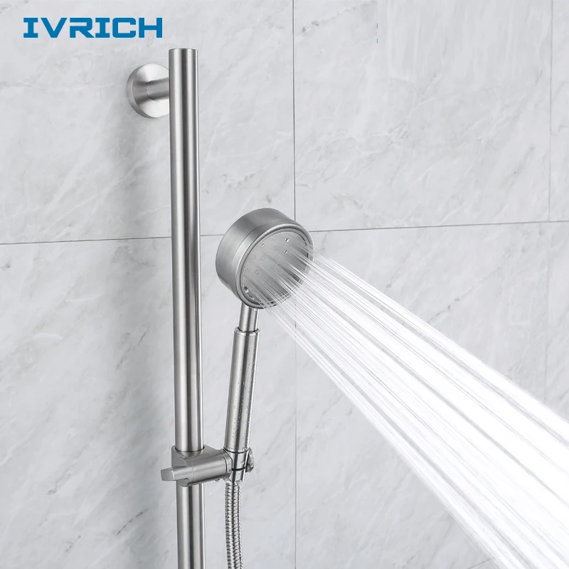 IVRICH High Pressure Handheld Shower Head SUS304 Stainless shower bath head Water-Saving Easy Cleaning Spout spa shower F06