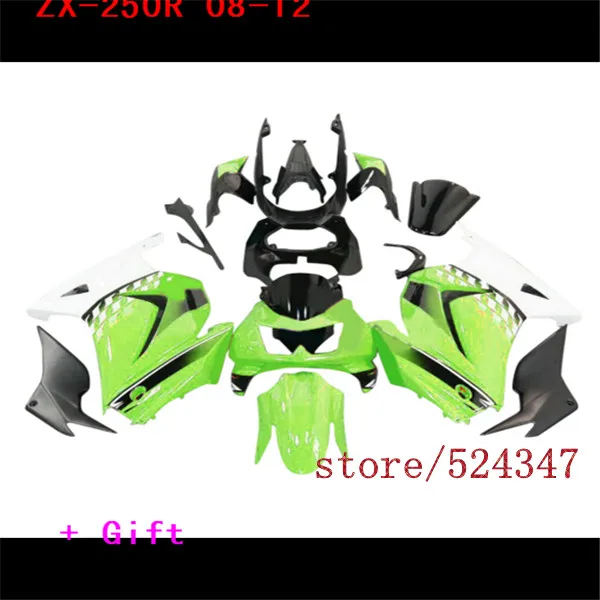 Nn-kit para Kawasaki Ninja 250R 2008 2010 2012 EX250 08-12 ZX250R verde por набор аксессуары и запчасти для мотоциклов