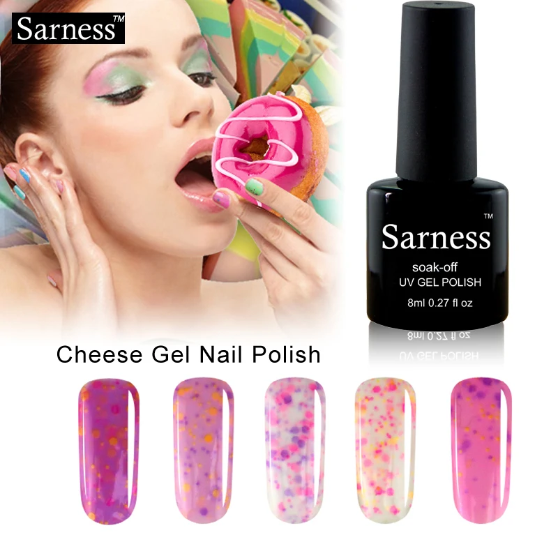 Sarness New Arrival Semi Permanent Cheese Lucky Colors Nail Gel Polish Fingernail Varnish Nail