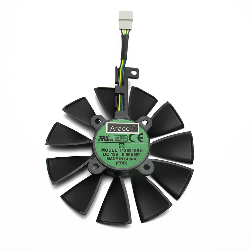 Новый вентилятор для видеокарты 87 мм T129215SU T129215SM DC 12 В 0.50AMP 4Pin 4 провода Охлаждающий