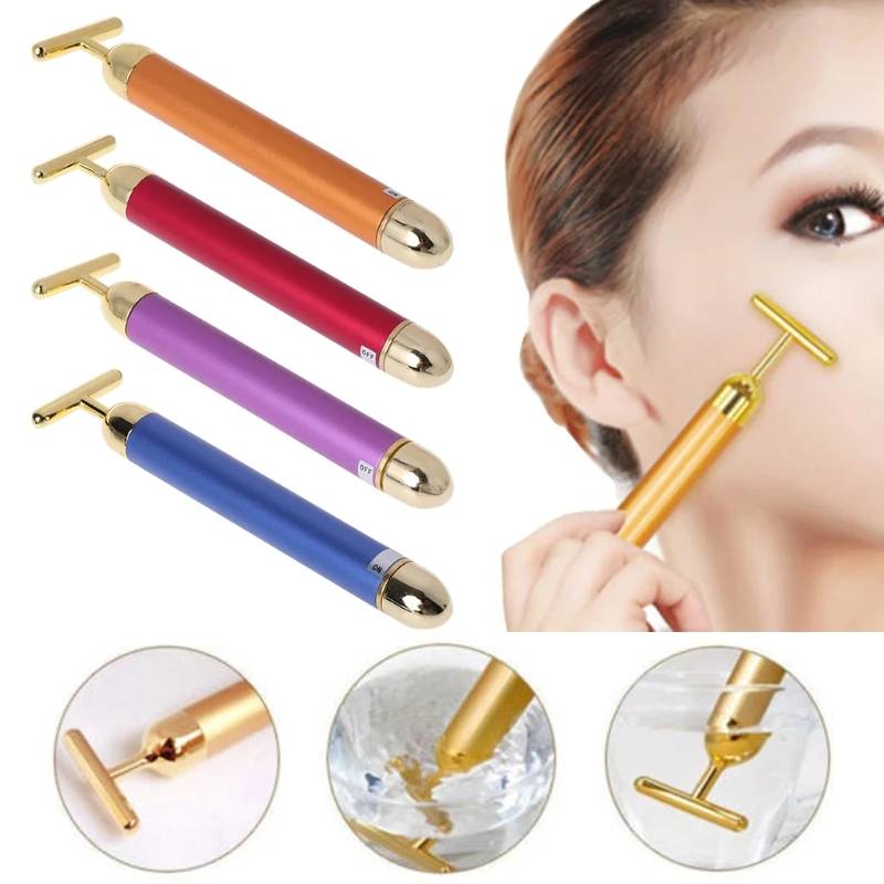 

24K Classical Golden Beauty Electric Firming Slimming Facial Pulse Roller Massager Anti Wrinkle Anti-aging Face Skin Care New