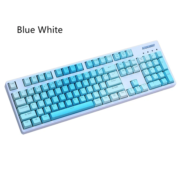 Двухсторонний Радужный OEM профиль PBT keycap 108 клавиш cherry MX Переключатель подсветка механическая клавиатура keycaps только keycaps - Цвет: Blue White