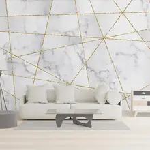 Пользовательские 3D Обои фреска современный минималистский Геометрические золотые линии Мраморный Настенный фон декоративная живопись для спальни
