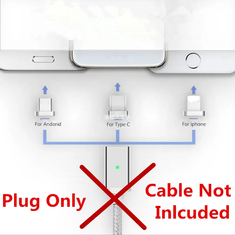 

Magnectic Plugs Connect Replacement Micro USB Magnetic Adapter Plug 2.4A Charge Fast Charging Plugs for iPhone Samsung USB C