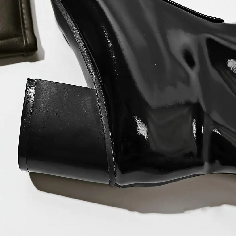 BONJOMARISA/модные вечерние сапоги до колена смешанных цветов размера плюс 32-48 женские рыцарские сапоги в западном стиле женская обувь на высоком каблуке