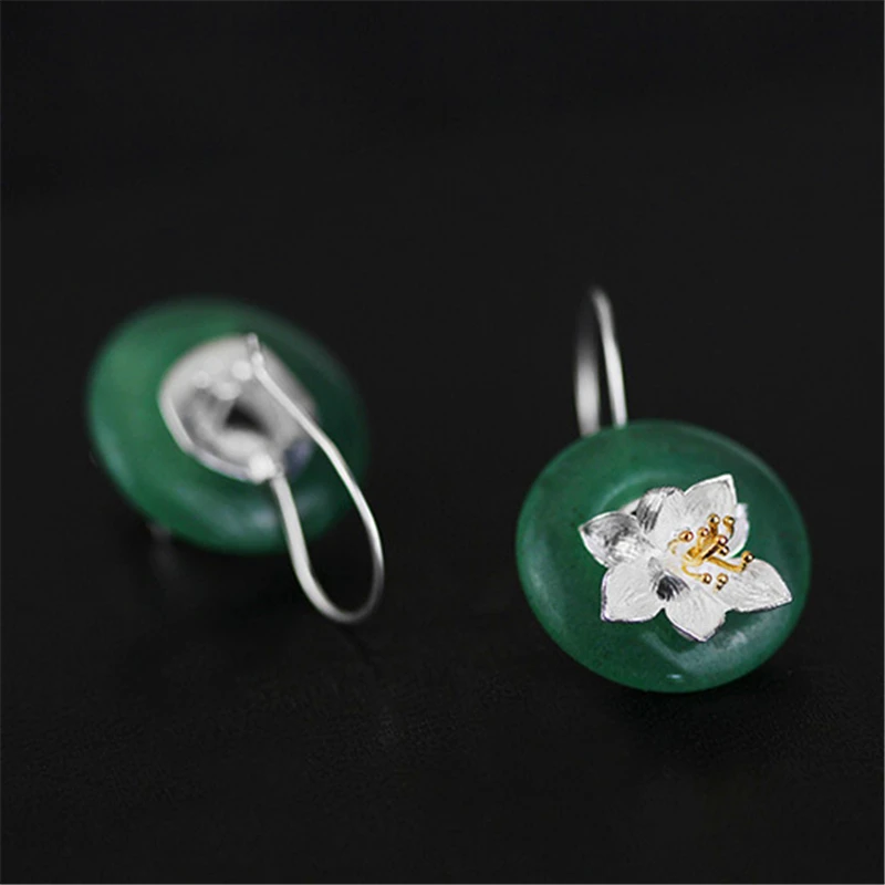 Lotus Fun Real 925 Sterling Silver Handmade Fine Jewelry Lotus Whispers Jewelry Set With Ring Pendant Necklace Drop Earring