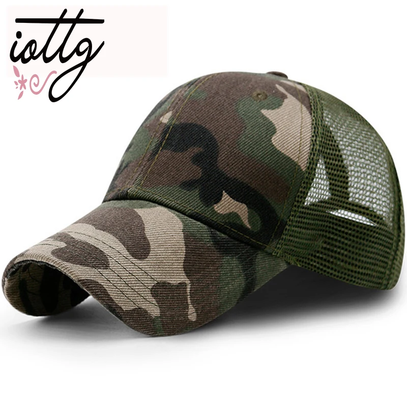 

IOTTG Summer New Camouflage Baseball Cap Fashion Sport Mesh Caps Men Women Outdoor Snapback Cap Bone Breathable Hat Sun Hat