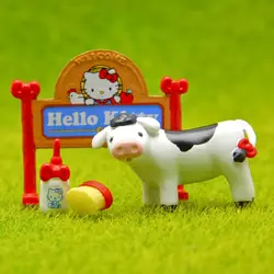 Новые поступления полный набор Рисунок «Hello Kitty» ПВХ Цифры Игрушечные лошадки фермы edition указатель сад миниатюры KT & молочная корова