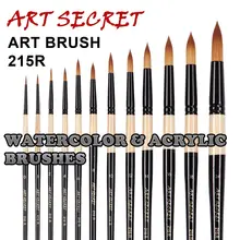 215R Акварельная и акриловая кисть, высокое качество, Корея, таклон, волосы, деревянная ручка