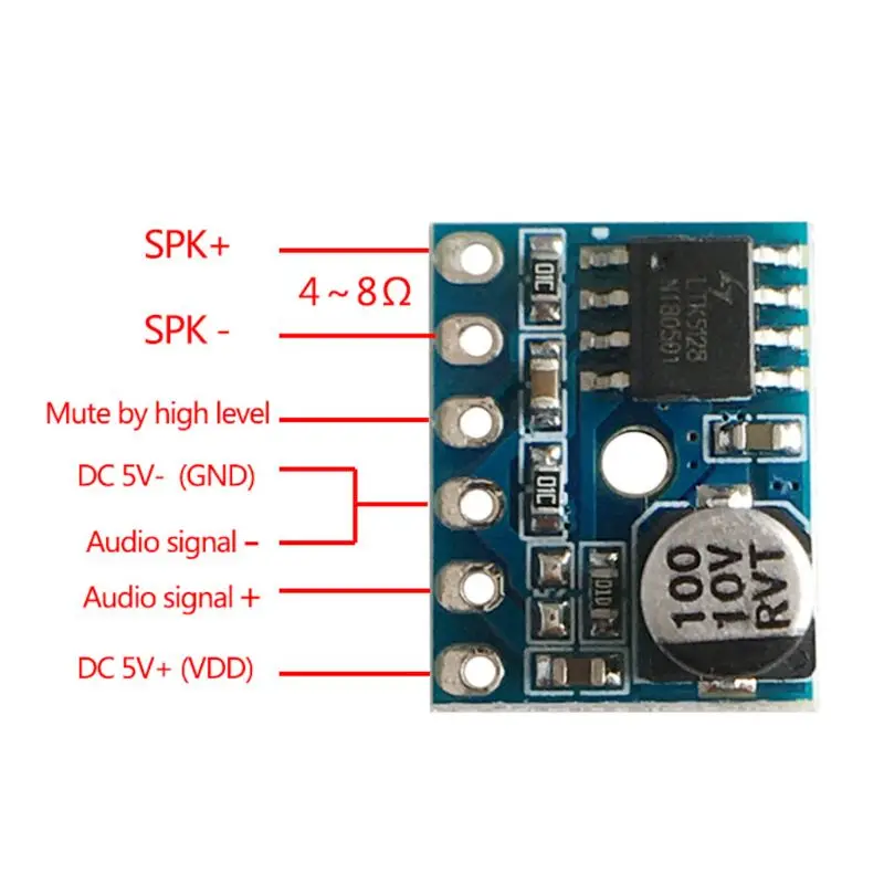 XY-SP5W 5128 цифровой усилитель доска класса D 5W аудио моно-усилитель модуль