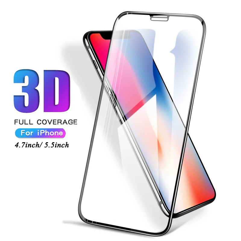 Защитное стекло закаленное 3D для iPhone 8 plus/8/7/6/6s plus | Мобильные телефоны и