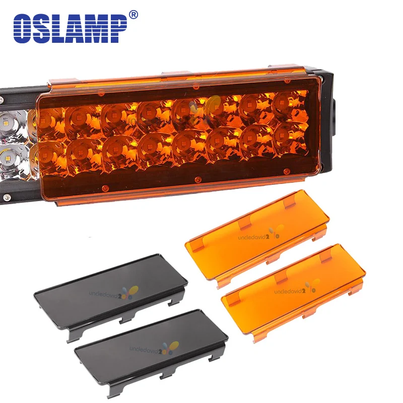 2pcs 6" 8" Plastic Hoods Car LED Work Light Bar Cover Amber Clear Gray