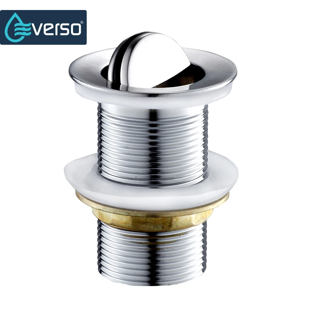 Modern Polished Drains Basin Sink Tap Finish Vanity Waste Plug Slotted