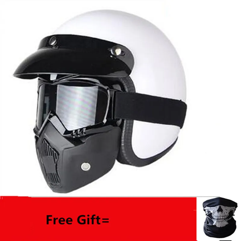 Free shipping visor top quality open face motorcycle helmet visor silver color available vintage helmet windshield shield - Цвет: gloss white