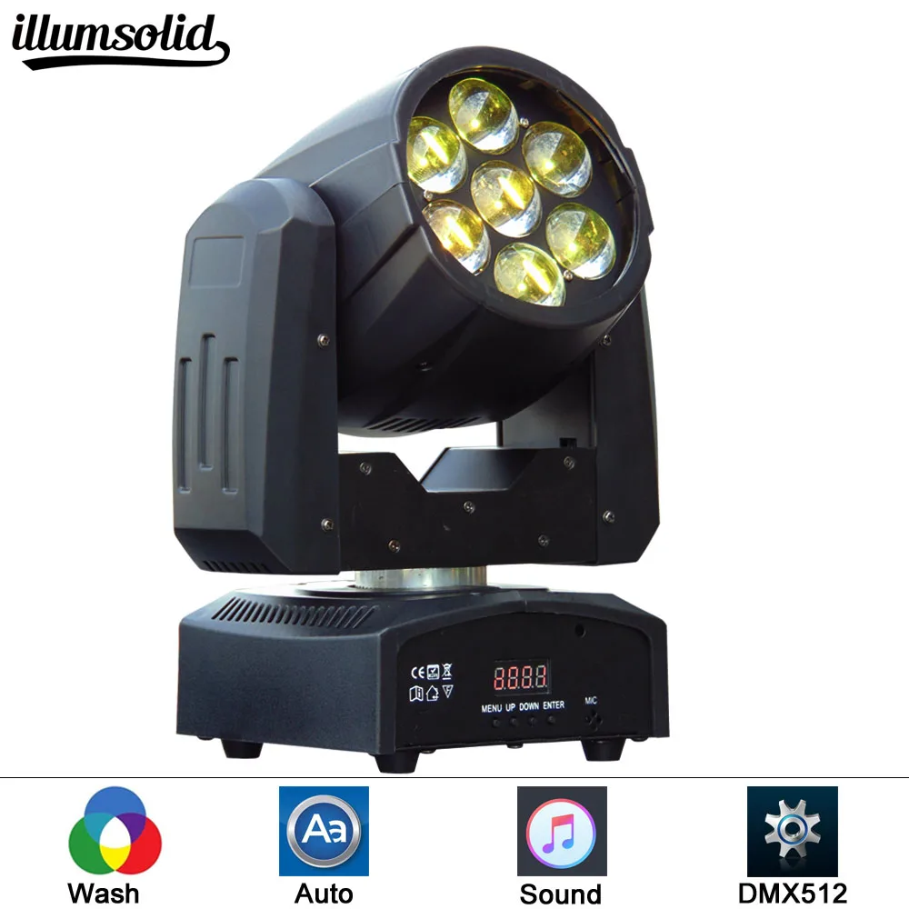 

7X12W wash 4In1 RGBW ZOOM Moving Head Light,DMX 512 14CH Stage Party DJ PAR Lighting for Indoor Club Party Show