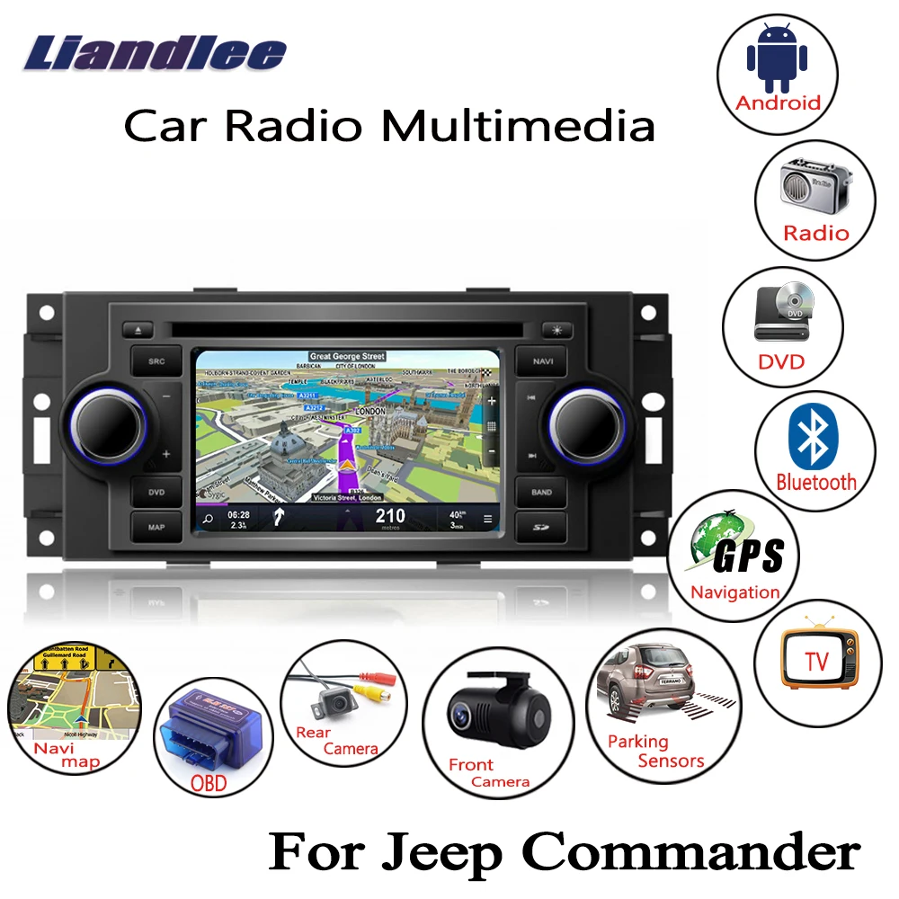 Liandlee For Jeep Commander 2006~2008 Android Car Radio CD DVD Player GPS Navi Navigation Maps Camera OBD TV HD screen Multimedia1