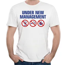 Round Collar 2017 font b Men s b font Funny Under New Management Premium Short Sleeve