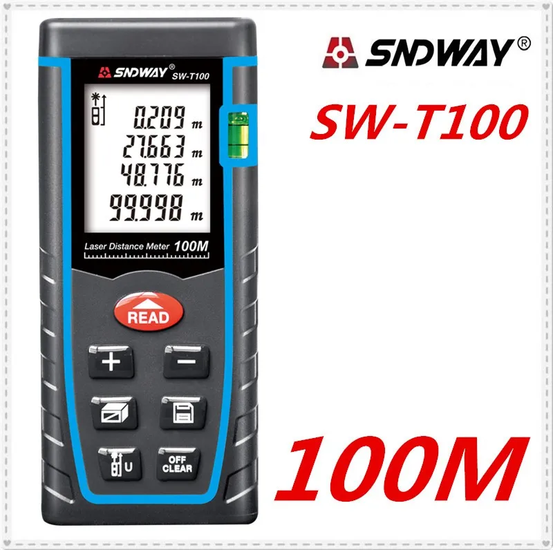 

SNDWAY SW-T100 laser distance meter laser rangefinder 100m 328ft trena Laser range finder Building measure tape Ruler Tool