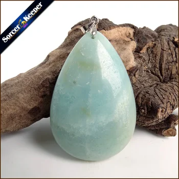 

Natural Blue Amazonite Gem Stones Pendants Beads Fine Jewelry Vintage Style Men Necklace Crystal For Jewelry Making ZS821