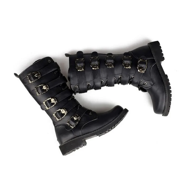 Fengnong-Men-Army-Boots-High-Military-Combat-Boots-Metal-Buckle-Punk-Mid-calf-Male-Motorcycle-Boots