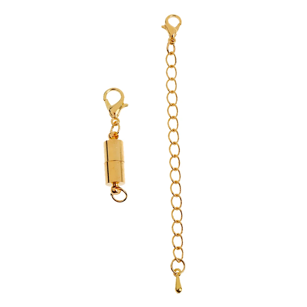 4pcs Magnetic Clasps Jewellery Findings Gold Tone Alloy Extender Link Chains