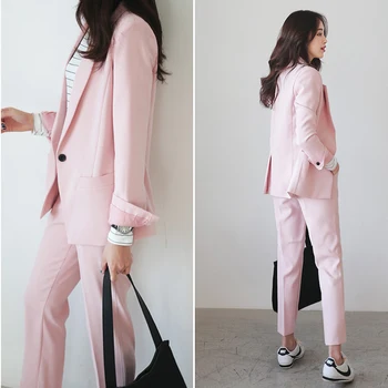 

Daily specials spring female suit ms han edition suit jacket long sleeve fashion nine minutes of pants two-piece/1 set outfit