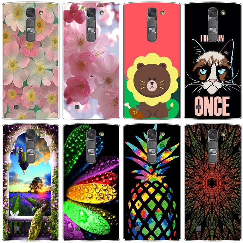 Чехол накладка для LG Magna G4c H522Y H502f H500F H525N мягкий силиконовый чехол с цветочной