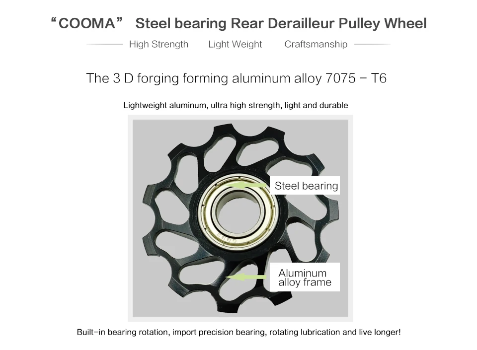 CNC шкив из алюминиевого сплава колеса для Shimano& Sram XX, XO, X9, X7 задний механический переключатель, 11 T, Pu001