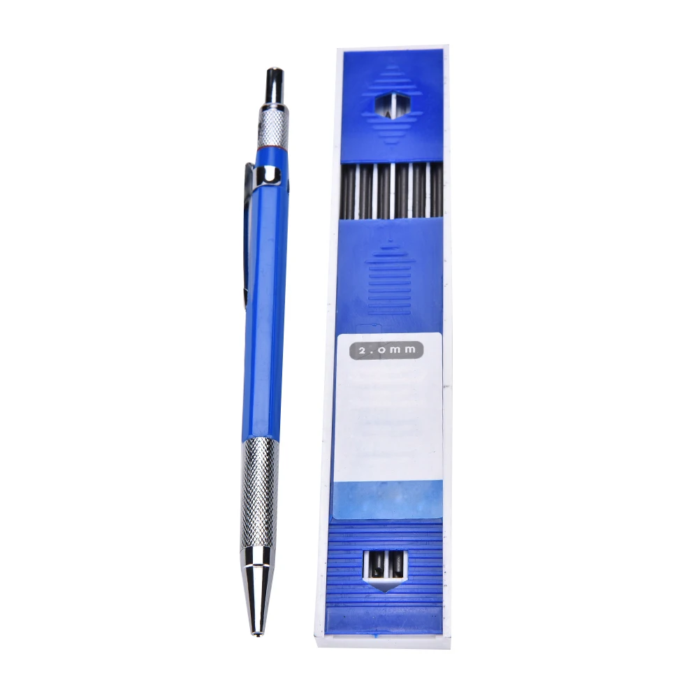 

1 Set 2mm 2B Plastic Metal shell Automatic mechanical lead pencils Draw Drafting Pencil with 12 Leads Refills