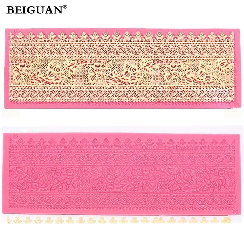 

Lace Mat Cake Decoration Sugar Craft Bakeware tool Flower Pattern Silicone Mat Fondant Cake Lace Embossed Cake Mold