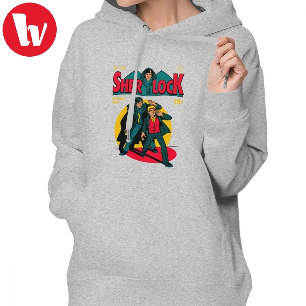 

Sherlock Hoodie Sherlock Comic Hoodies Blue Printed Hoodies Women Kawaii Long Sleeve XL Cotton Street wear Pullover Hoodie