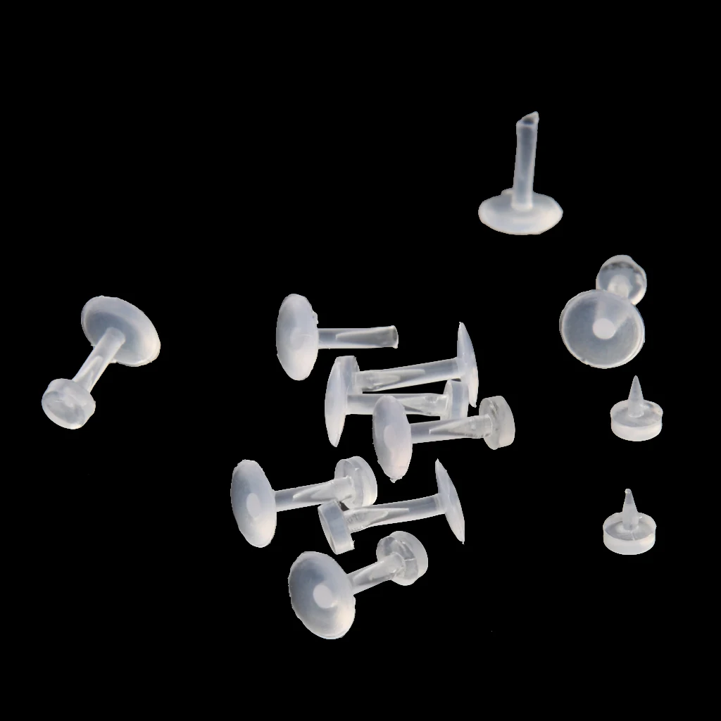 20 Pieces Bulk Transparent White Acrylic Nose Stud Barbell Lip Tongue Body Piercing for Men Women