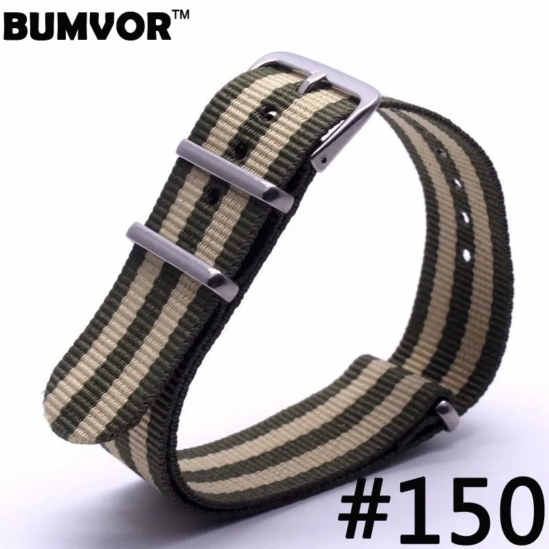 

Coffee Stripes Popular Watch 20 mm Army Navy Military nato fabric Woven Nylon watchband Strap Band Stainless steel buckle