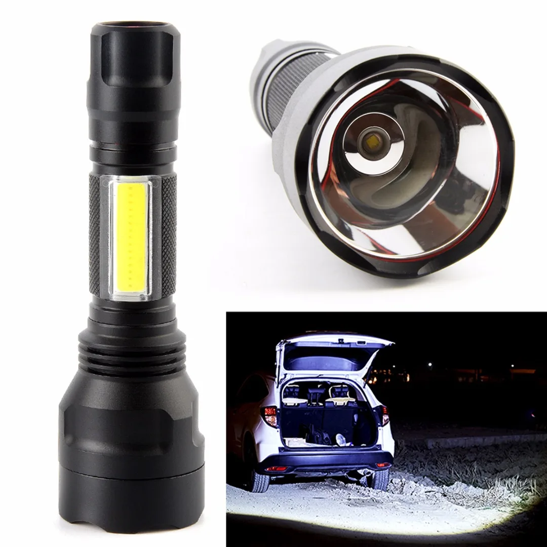 

Mayitr Waterproof T6 + COB LED Flashlight Portable 4 Modes Torch Outdoor Lighting Flash Light Pocket Camping Fishing Lamp