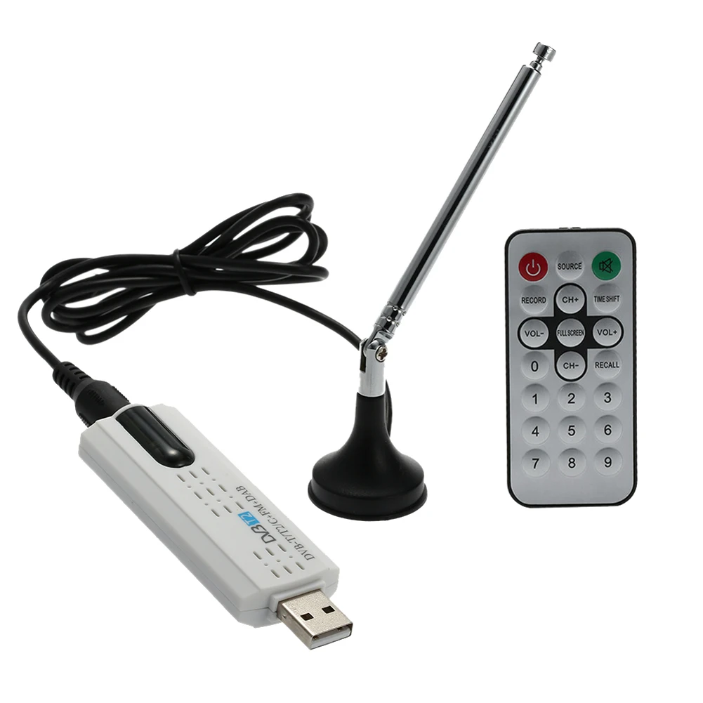Цифровой DVB T2 USB TV Stick тюнер USB2.0 HD приемник + антенна пульт дистанционного