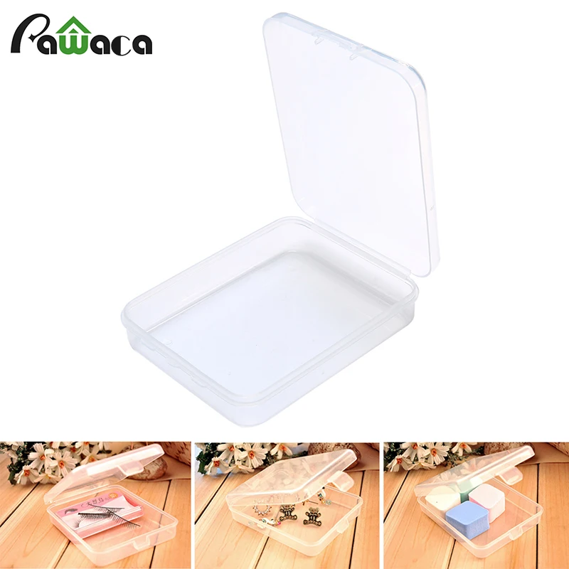 

Empty Container Storage Case Clear Box For puff False Eyelash beads bracelet Earrings Nail Tips Glitters sundries Organizer