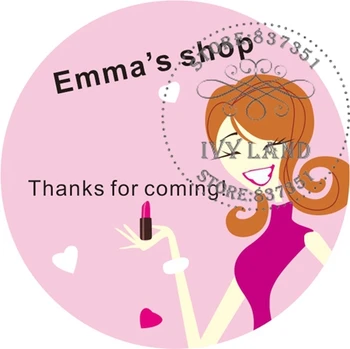 

Free Shipping,New Paper,Custom Adhesive Sticker / Label,For Dessert / Store,Circle 5cm,D8