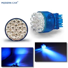 Современный автомобильный 1 шт. T20 светодиодный светильник для авто 7443 25SMD, дневной ходовой светильник, сигнальный светильник, синий, зеленый, белый, стоп-сигнал, задний фонарь