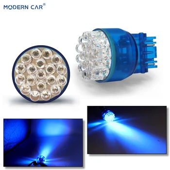 

MODERN CAR 1pcs T20 LED Lamp For Auto 7443 25SMD Daytime Running Light Turn Signal Light Blue Green White Stop Brake Tail Bulb