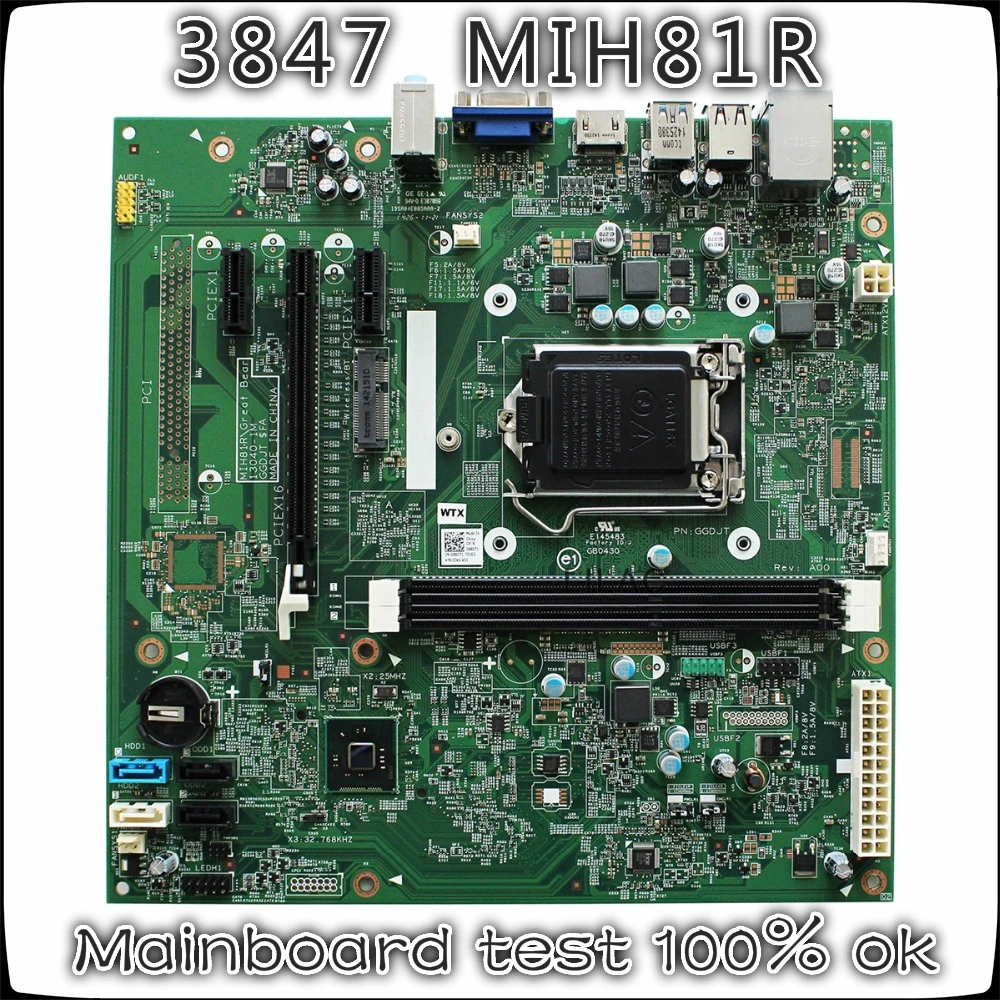

Original For DELL 3847 3000 MIH81R Desktop motherboard LGA 1150 DDR3 088DT1