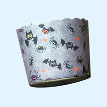 100 ps паук летучая мышь кексы на Хэллоуин пресс-форм Кондитерская бумага для маффинов формочка для выпечки кексов высоко температурные чашки форма для маффинов праздничный торт