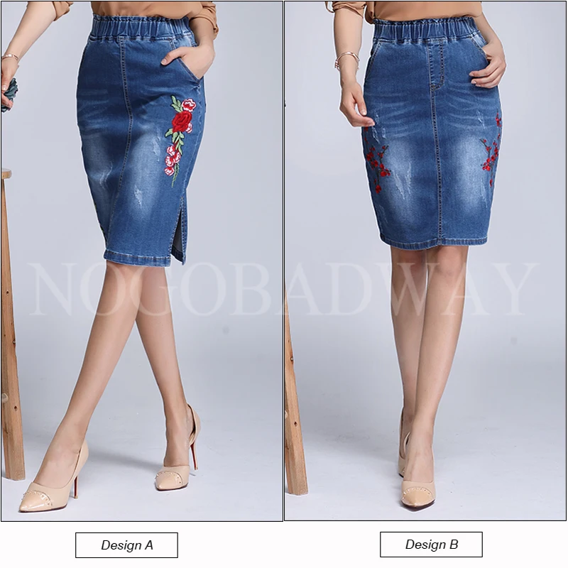 Plus-Size-Stretchable-Waist-Floral-Embroidered-Denim-Skirts-Women-2017-Autumn-Short-Pencil-Jeans-Skirt-Saias