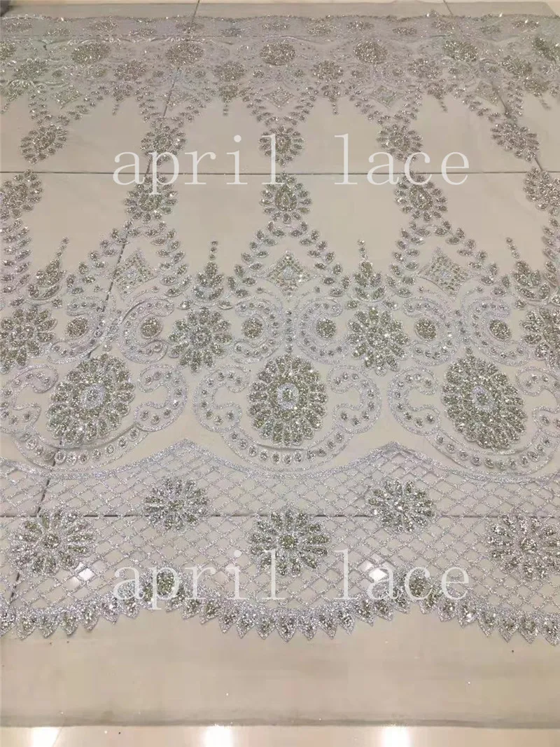 

В наличии 5 ярдов роскошный th016 # Серебряный Блестящий принт ручной работы сетчатая Тюлевая кружевная ткань для случая/пила свадебное платье