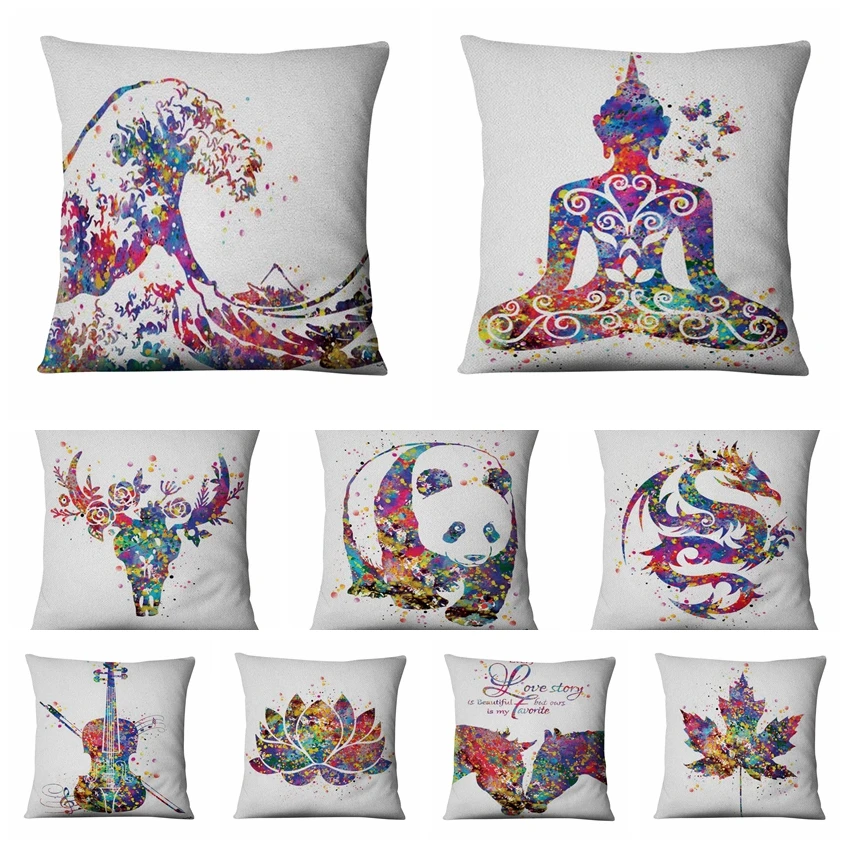 Decorative Cushion Cover Zen Decorative Pillows Yoga Zen Decoration