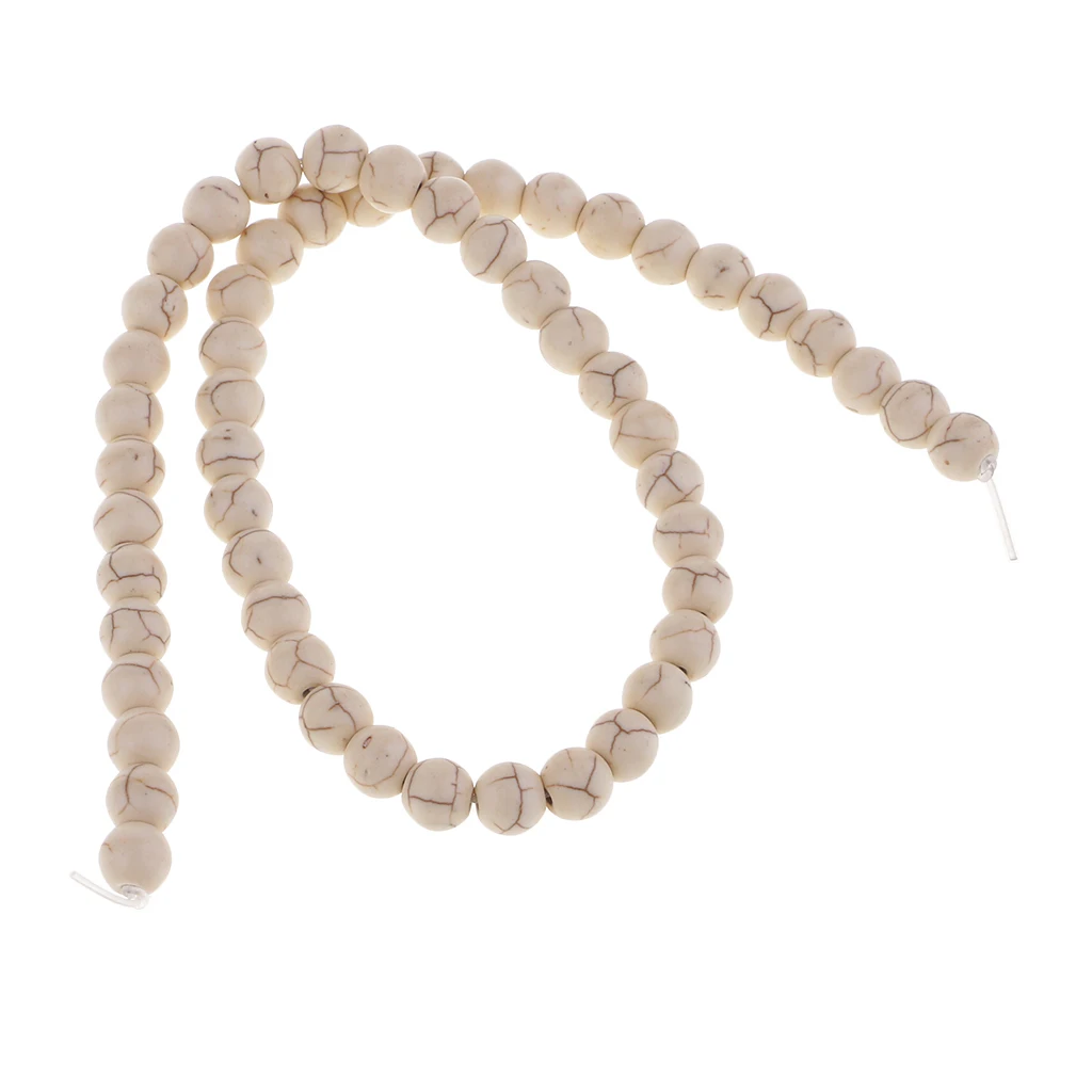 White Howlite Jewelry Making Stone Beads Round Loose Beads Jewelry Accessory Quantity 40cm strand /8mm diameter