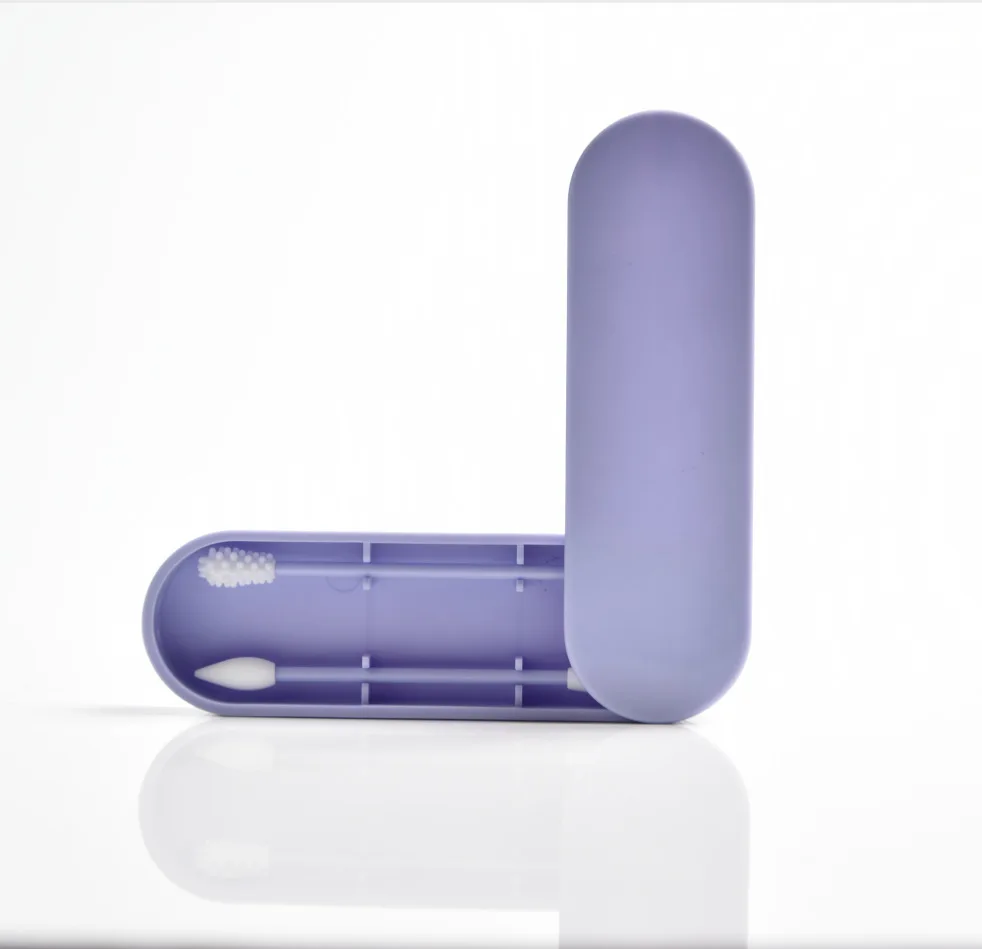 2 шт многоразовые ватные палочки с двойной головкой для чистки ушей Косметические Силиконовые ватные палочки для чистки макияжа ватные палочки с Q-Tip - Цвет: Purple