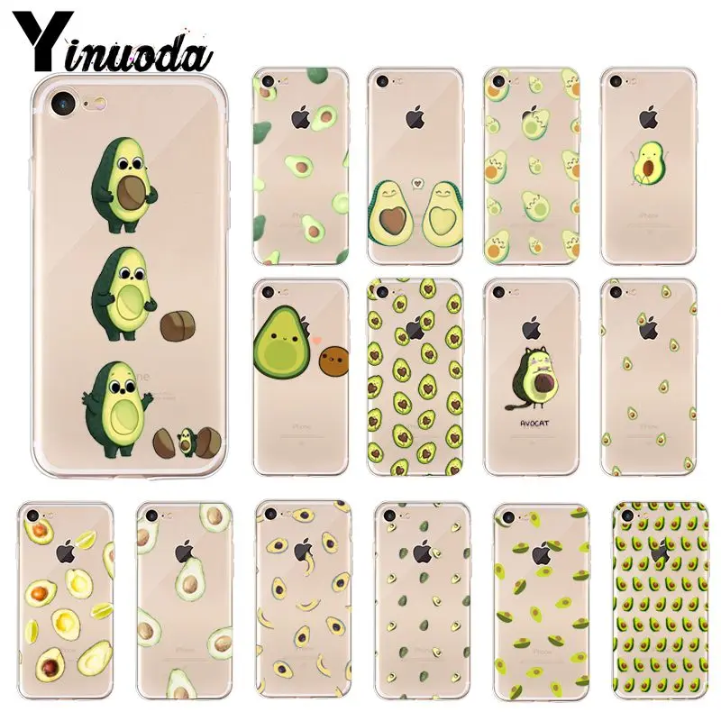 

Yinuoda Cartoon cute avocado Colorful Cute Phone Accessories Case for iPhone 8 7 6 6S Plus 5 5S SE XR X XS MAX Coque Shell
