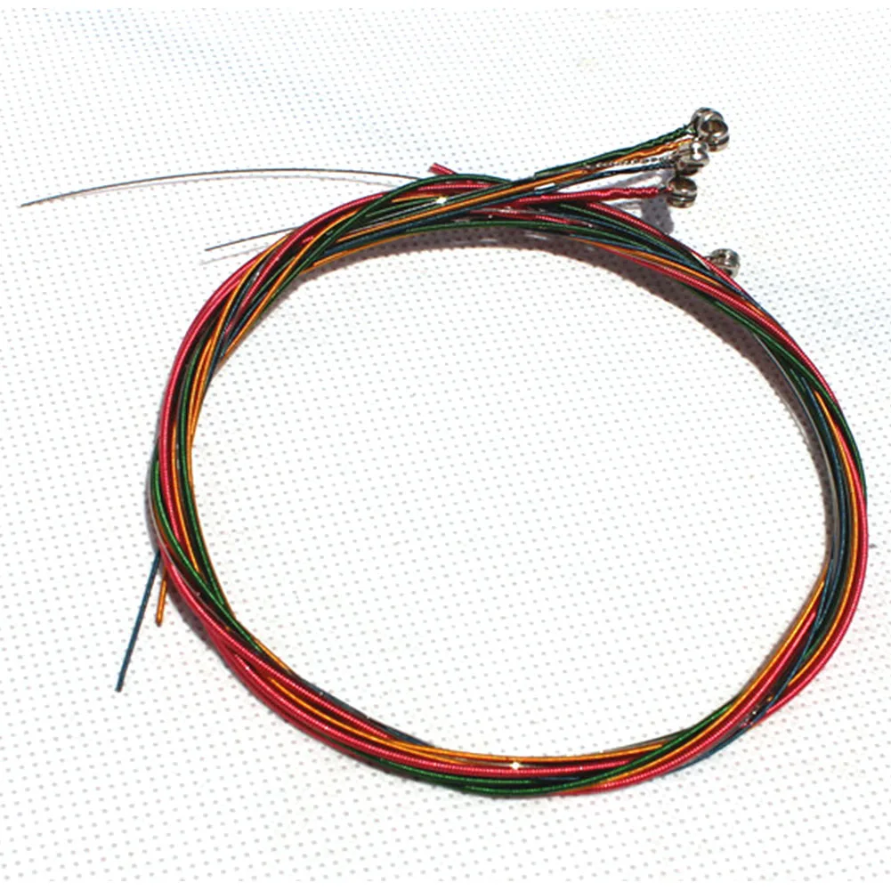 

6 Pcs/Set Good Use Rainbow Colorful Copper Alloy High Quality Guitar Strings E-A for Acoustic Folk Guitar Classic Guitar